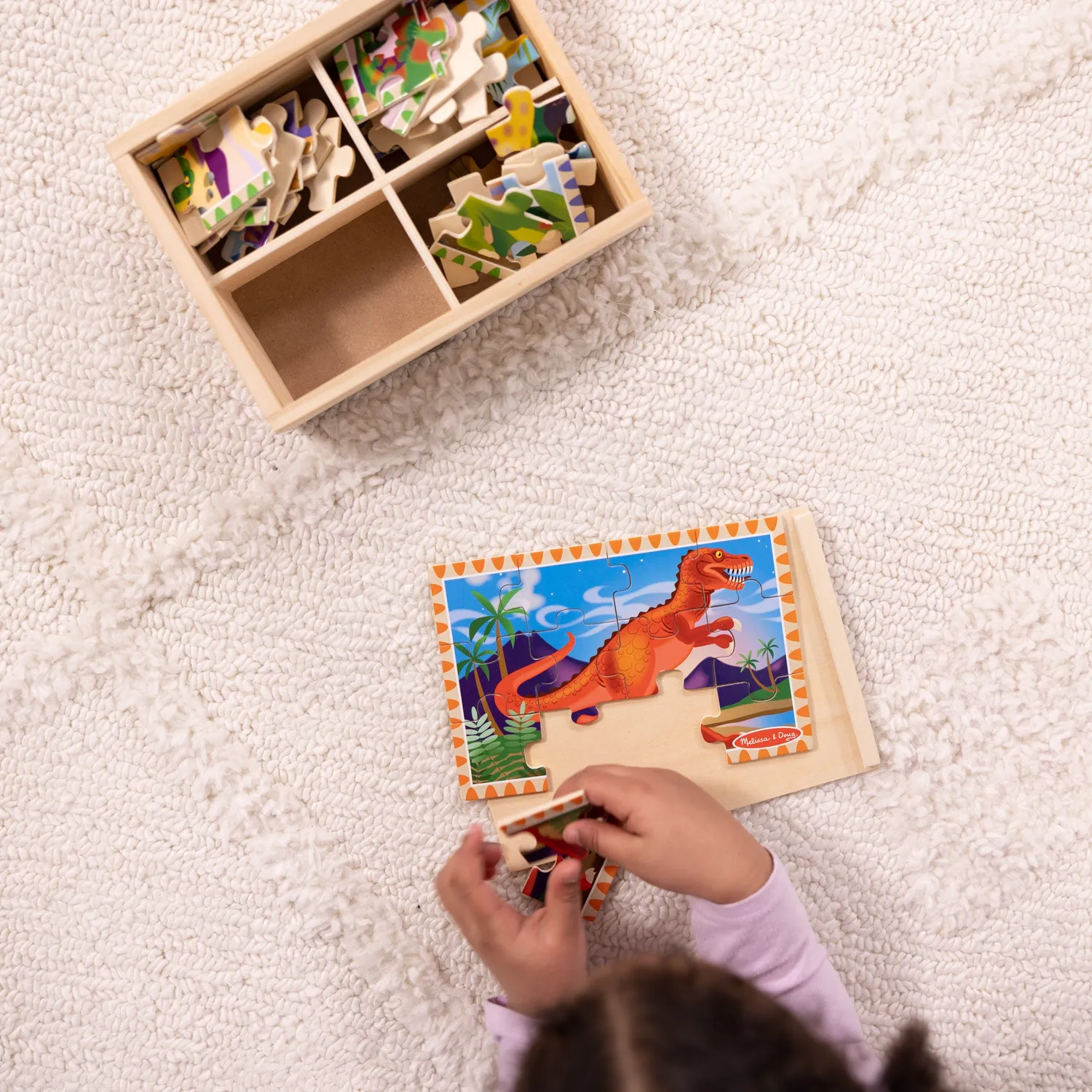 Melissa & Doug Puzzles in a Box Dinosaurs houten puzzel 4-in-1