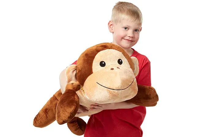 Melissa & Doug Cuddle Monkey Jumbo knuffel bruin 70 cm