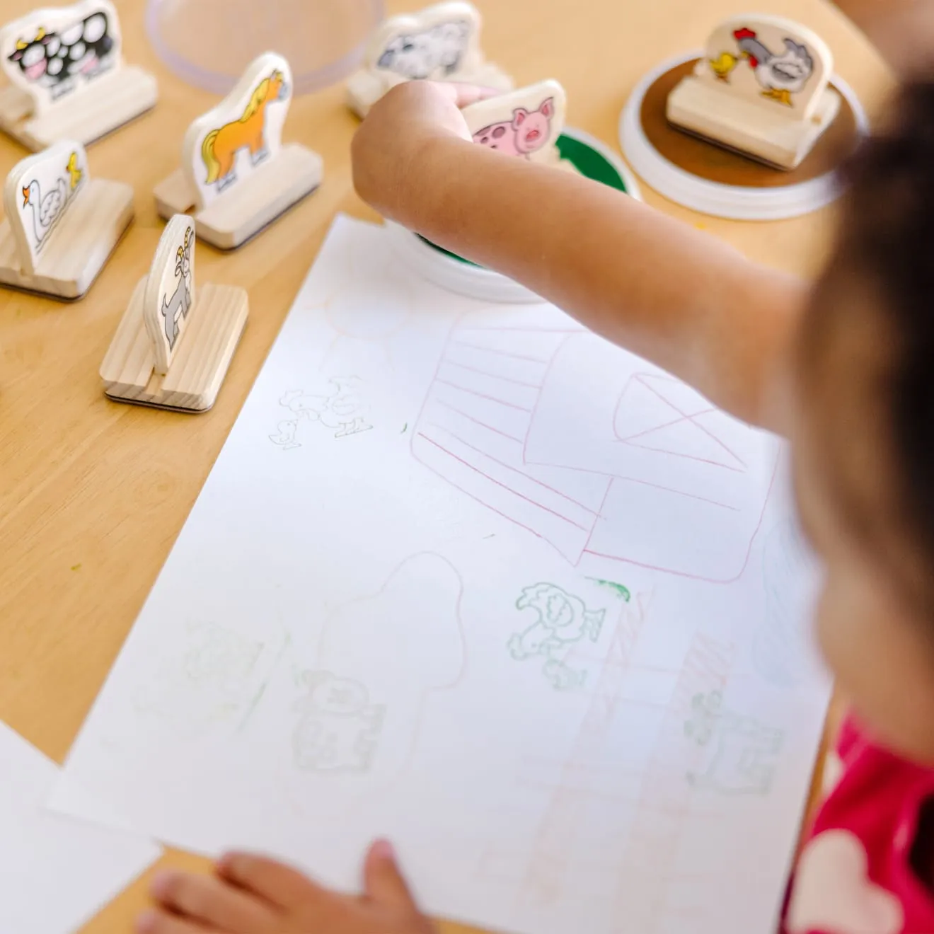 Melissa & Doug My First stempelset boerderijdieren hout 8 stuks