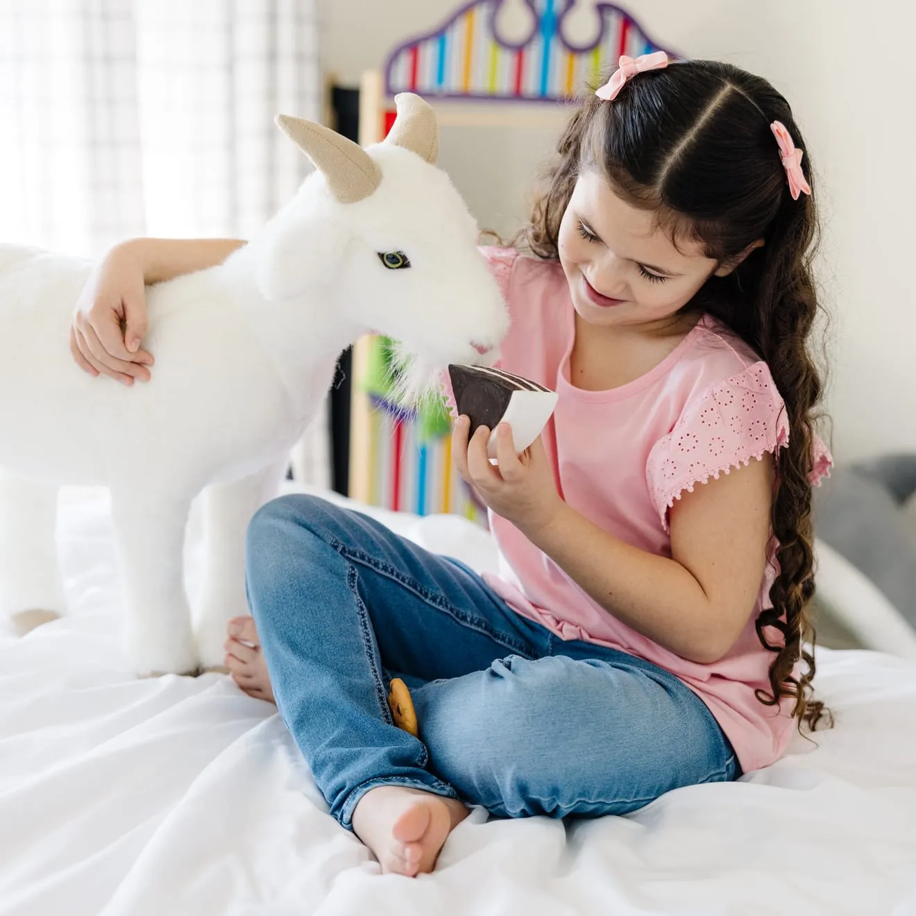 Melissa & Doug Lifelike Plush Goat knuffel geit 57 cm