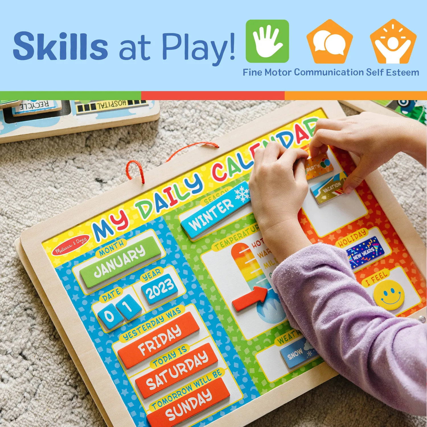 Melissa & Doug Daily Routine Responsibility leerset 3-delig magnetisch