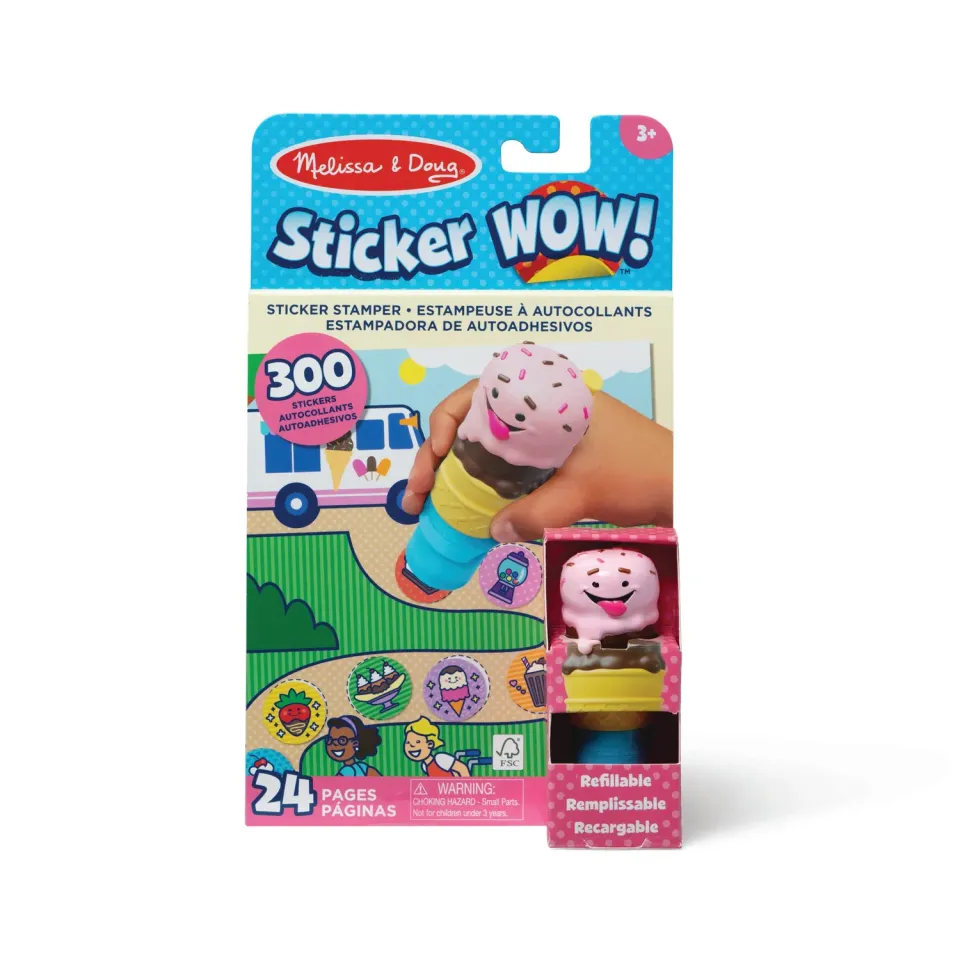 Melissa & Doug Sticker WOW Ice Cream stickerstempel + boek 300 stuks