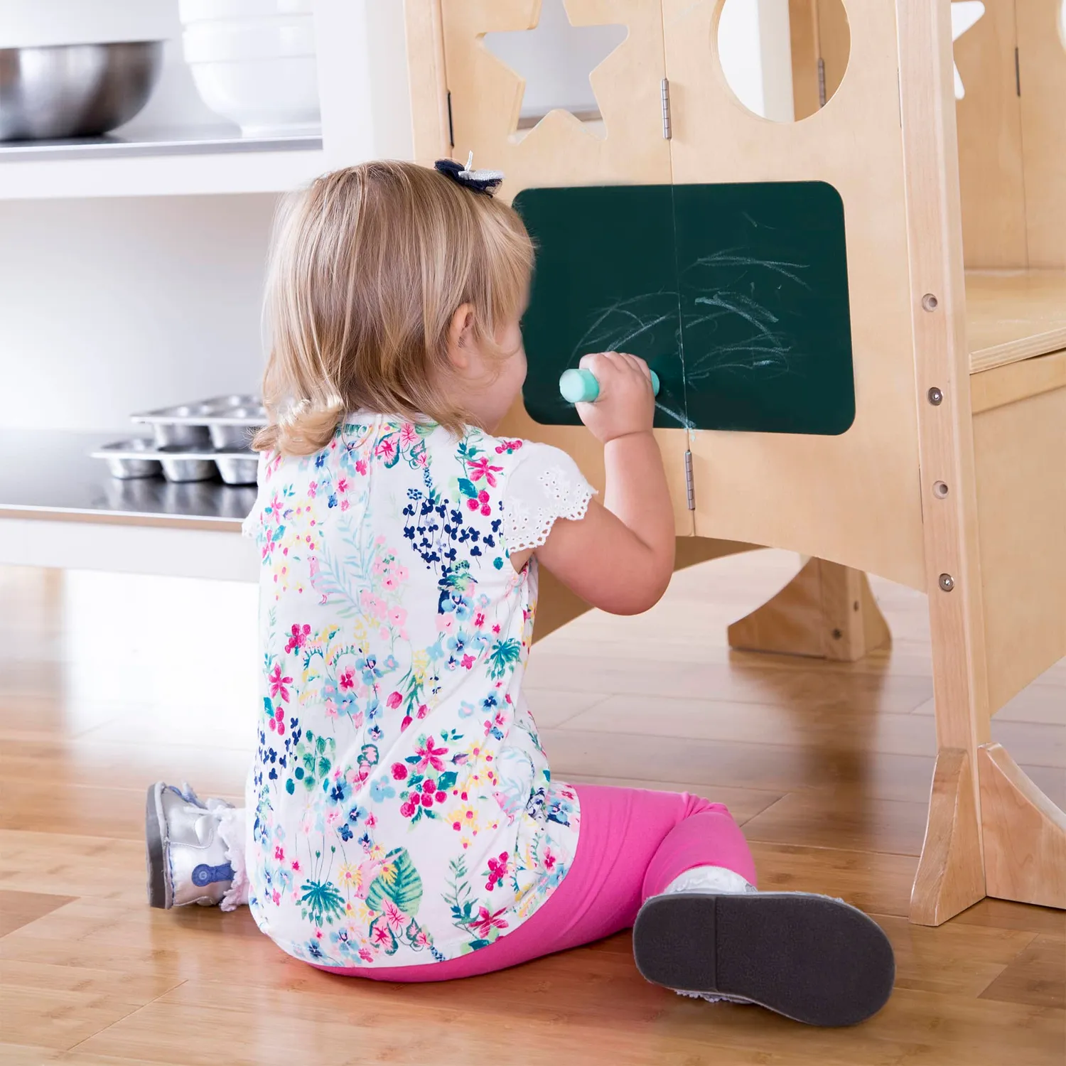 Guidecraft Kitchen Helper Double leertoren natural 2 kinderen