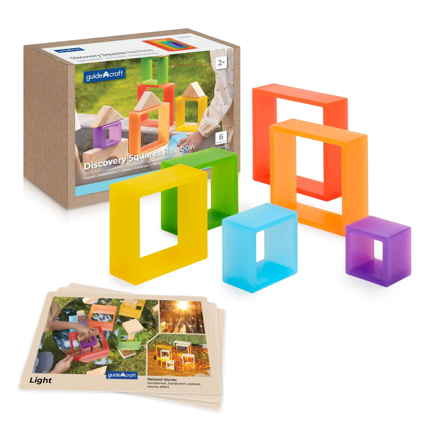 Guidecraft Discovery Squares stapelblokken naturel 2 jaar