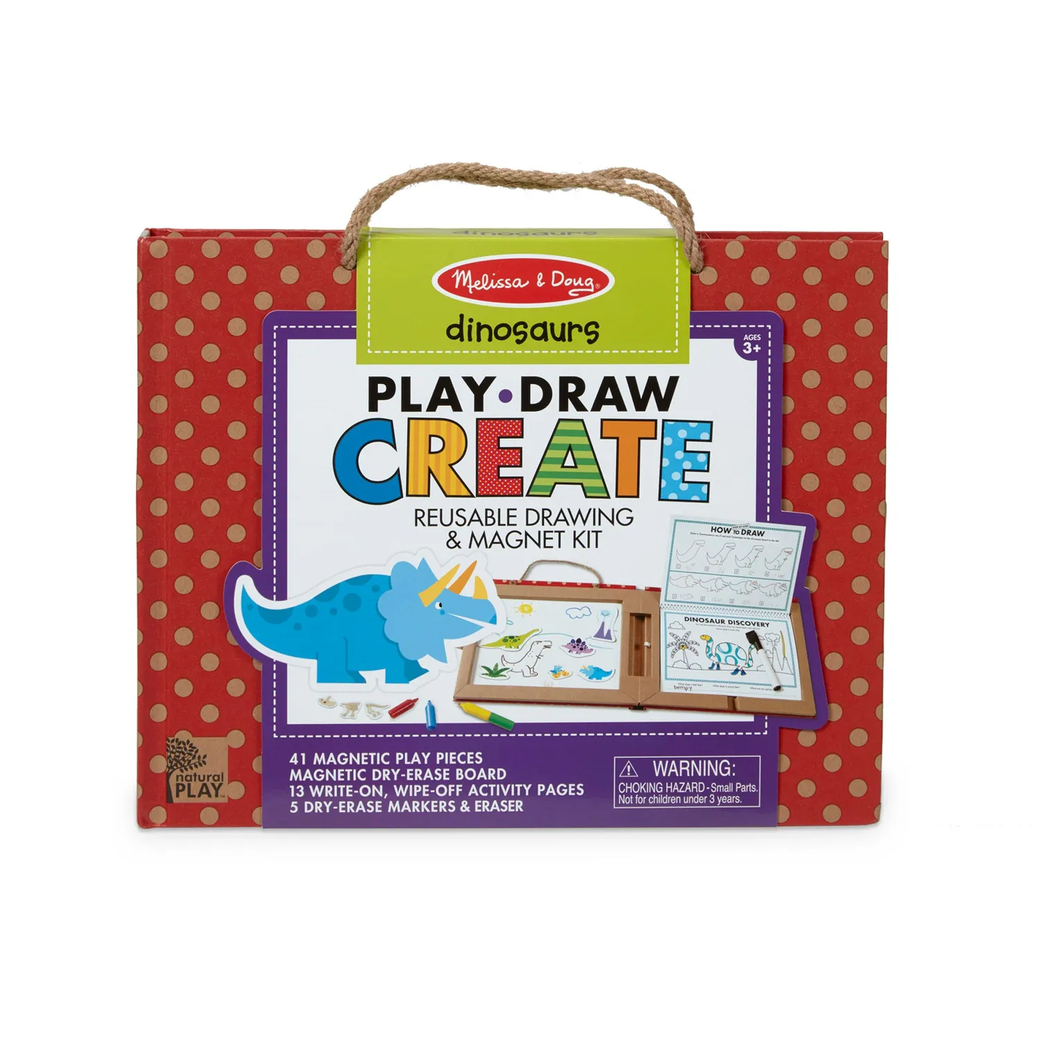 Melissa & Doug Natural Play dino magneet tekenset 41-delig