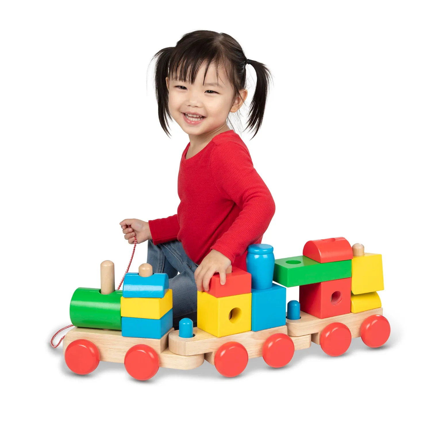 Melissa & Doug Jumbo Stacking Train houten trein classic 14-delig