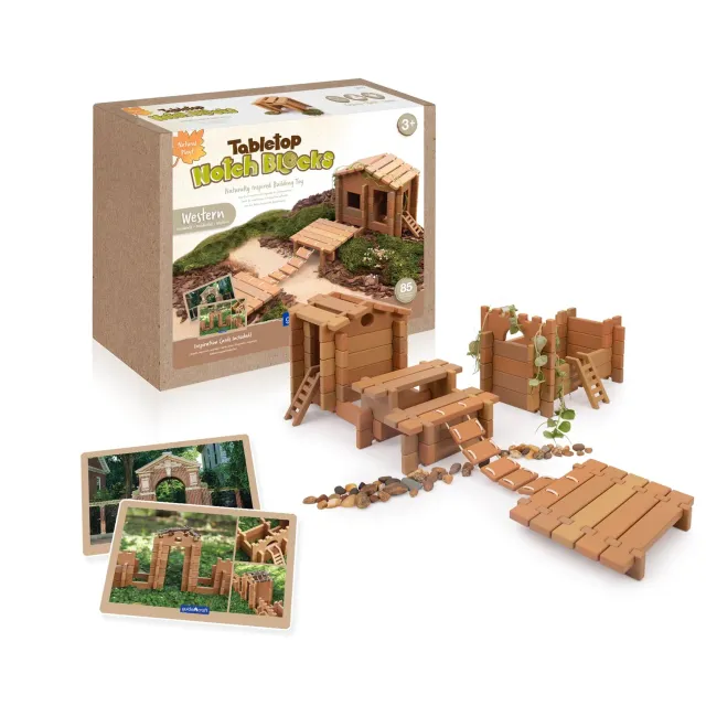 Guidecraft Tabletop Notch Blocks Western bouwblokken 85 stuks