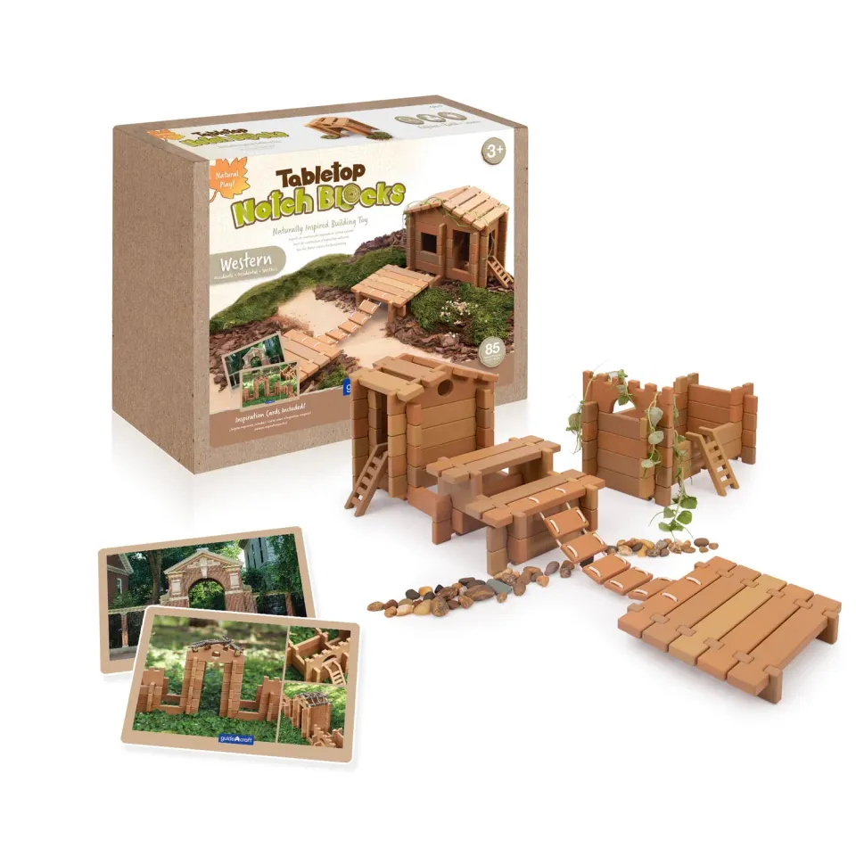 Guidecraft Tabletop Notch Blocks Western bouwblokken 85 stuks