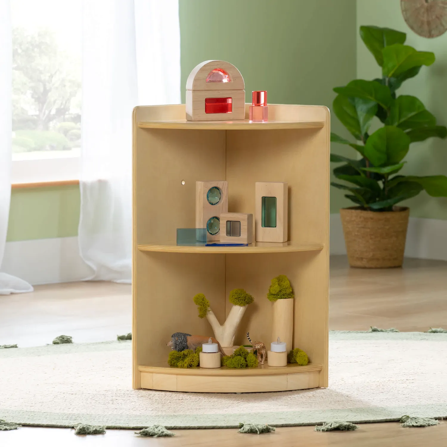 Guidecraft EdQ Curated Storage 2-Tier hoekkast trap 2-laags
