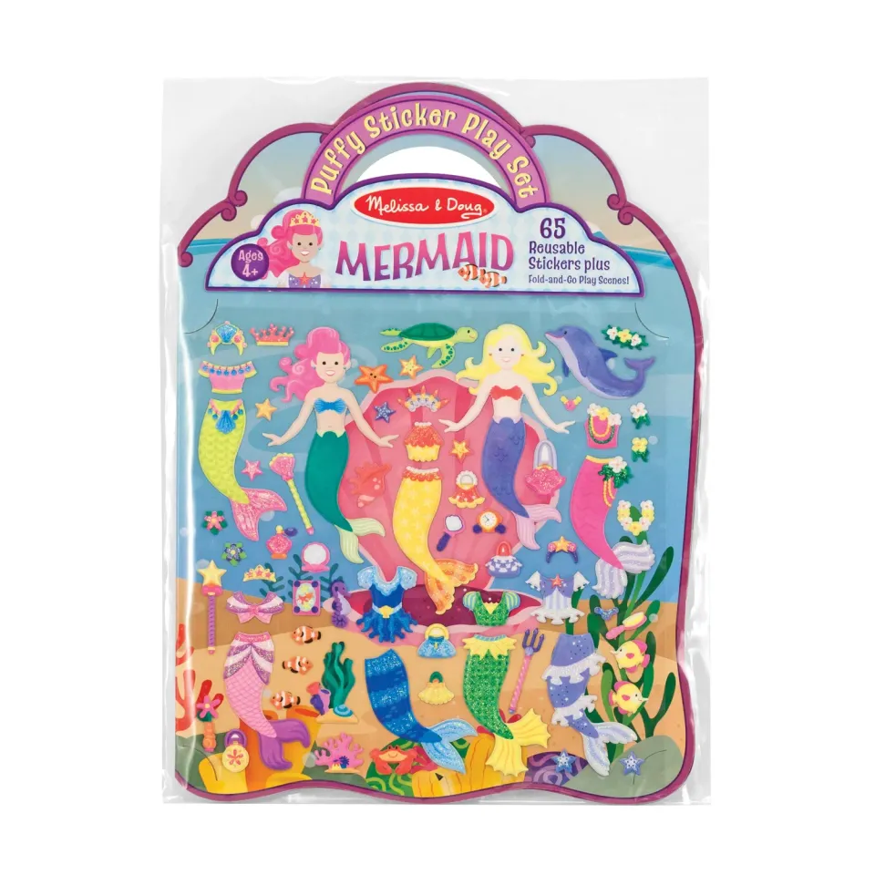 Melissa & Doug Puffy Sticker zeemeermin set 65 herbruikbaar