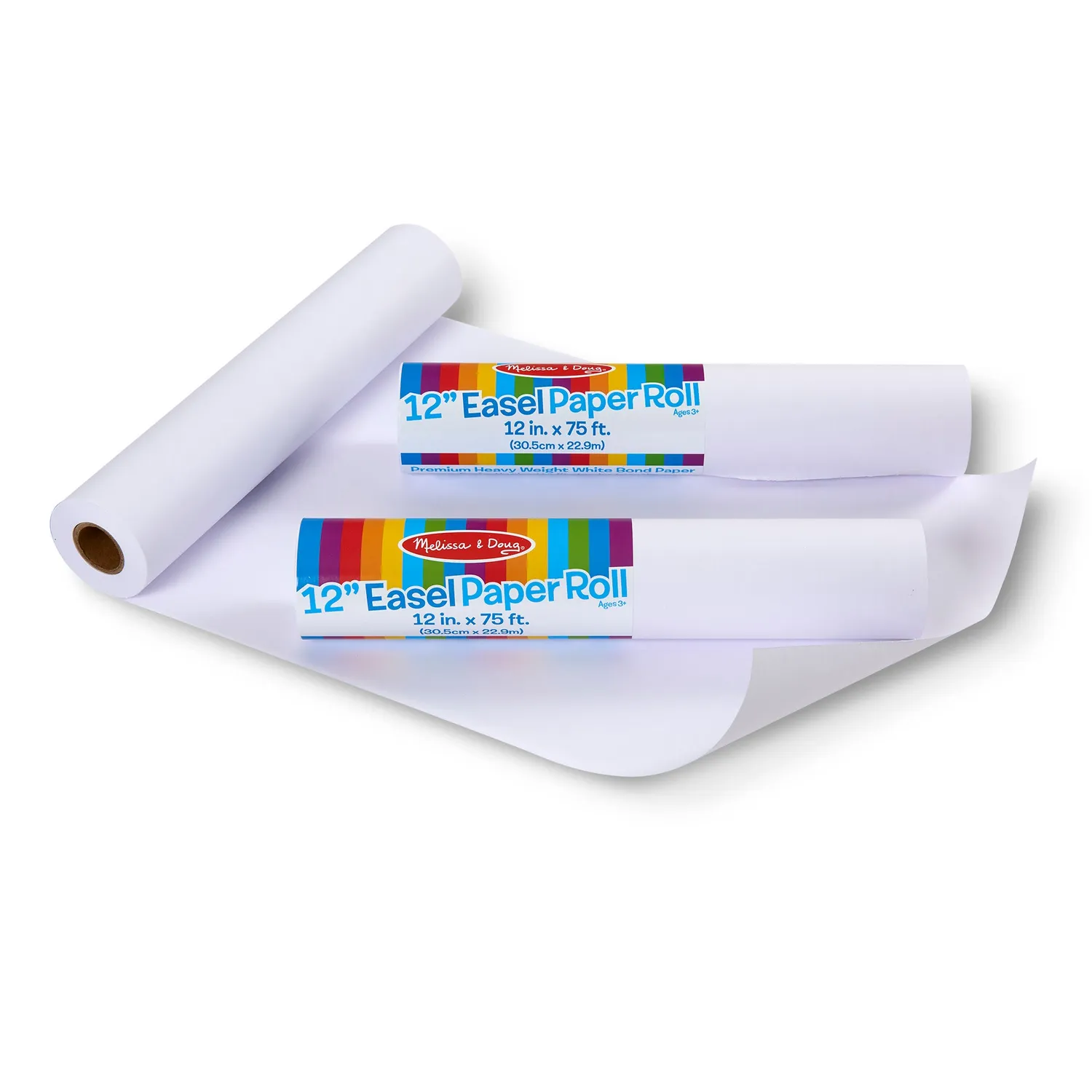 Melissa & Doug Easel 12-Inch papierrol 3-pack wit