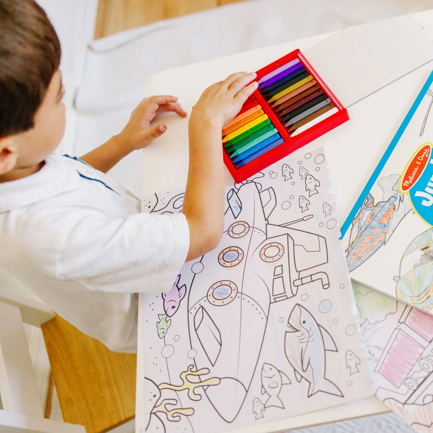 Melissa & Doug Voertuigen kleurblok jumbo 50 vellen auto