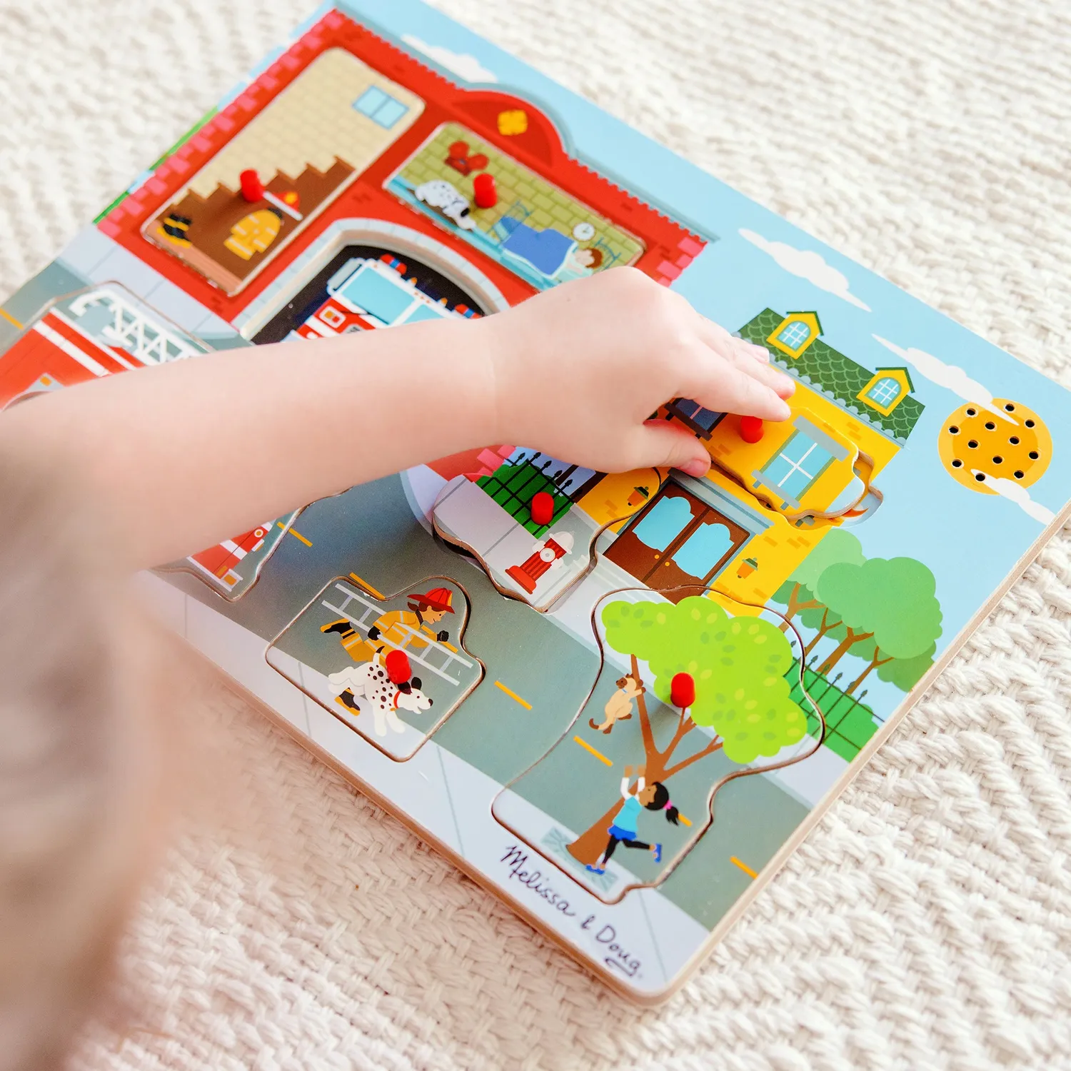 Melissa & Doug Around the Fire Station geluidspuzzel 8 stukjes