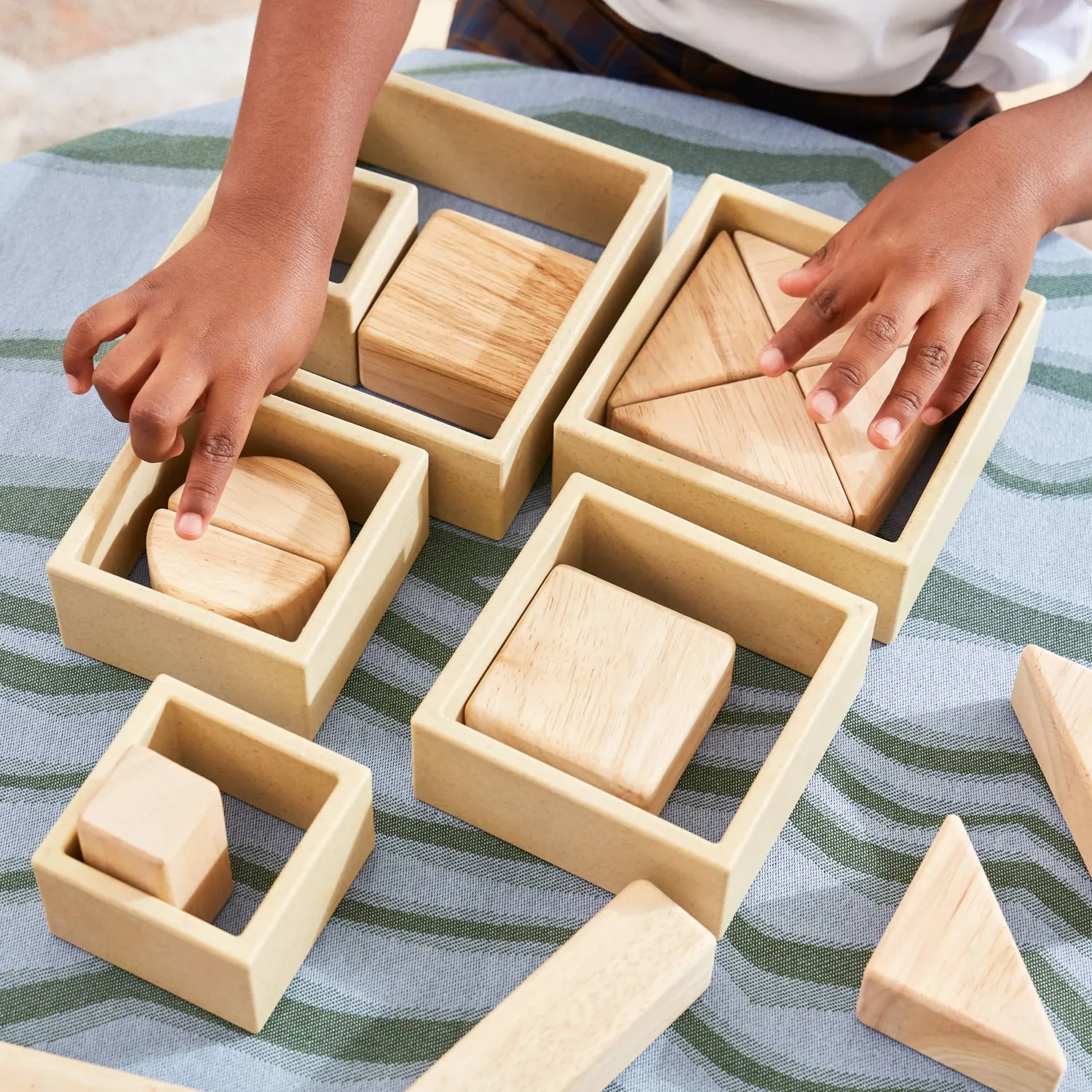 Guidecraft Discovery Squares stapelblokken naturel 2 jaar