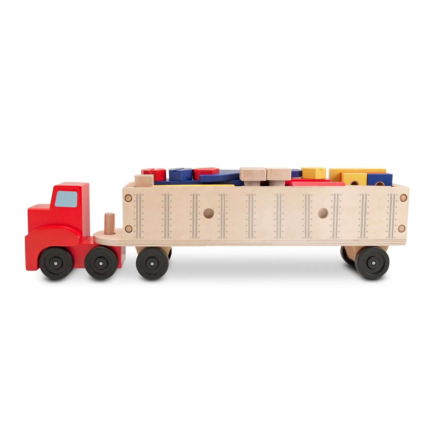 Melissa & Doug Big Rig bouwset vrachtwagen hout 22-delig