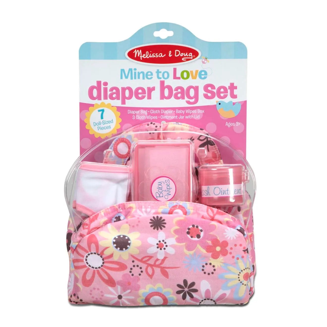 Melissa & Doug Mine to Love luiertas poppenset bloemen