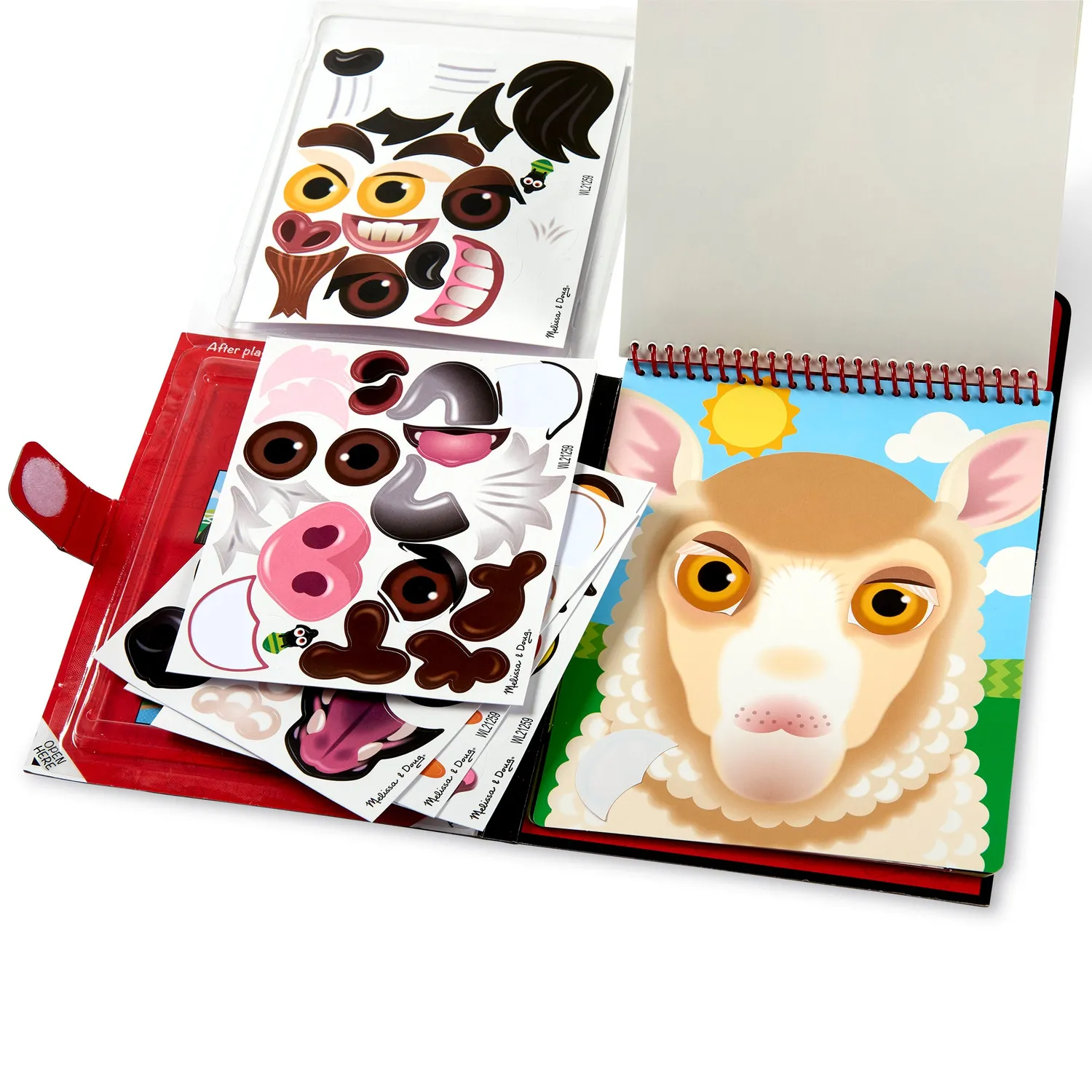 Melissa & Doug Make-a-Face Farm stickerboek 76 herbruikbare stickers