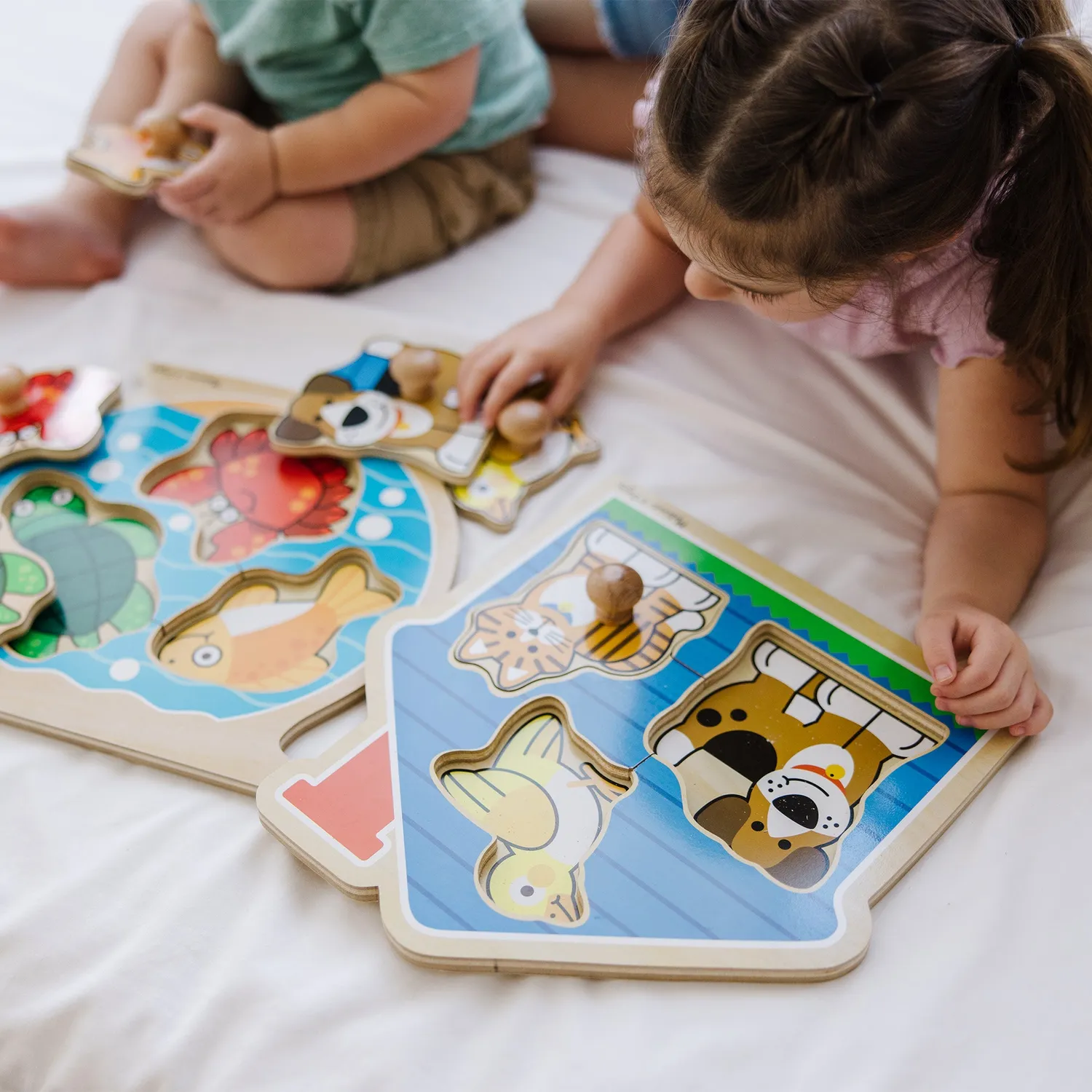 Melissa & Doug Jumbo Knoppuzzel Hout 2-pack dieren