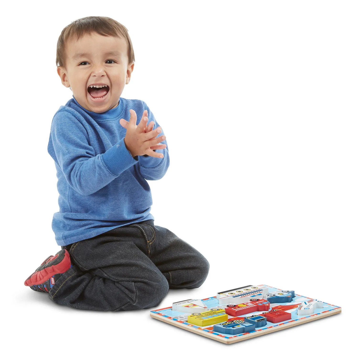 Melissa & Doug Vehicles Chunky Puzzle houten puzzel 9 stuks