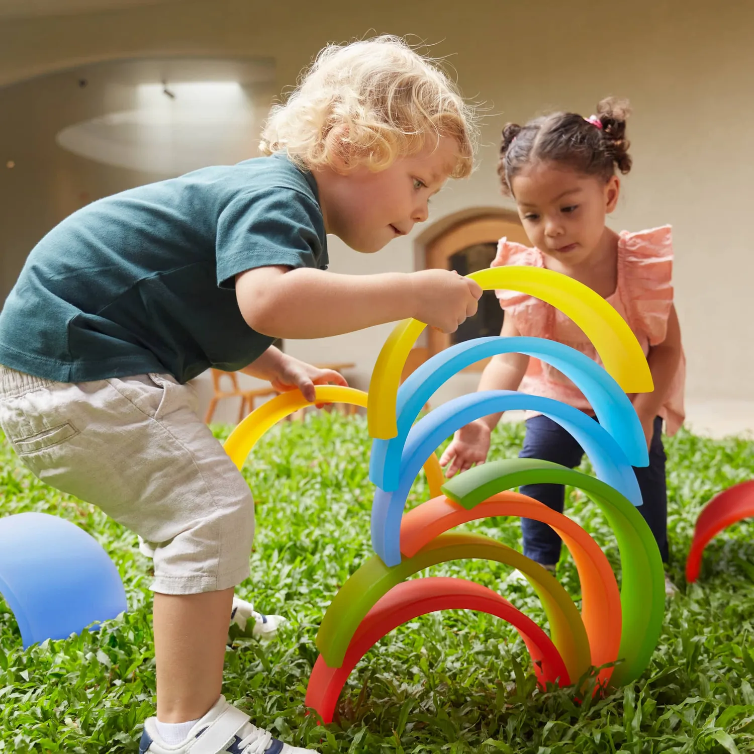 Guidecraft Discovery Rainbow bogen en tunnels 10 stuks licht