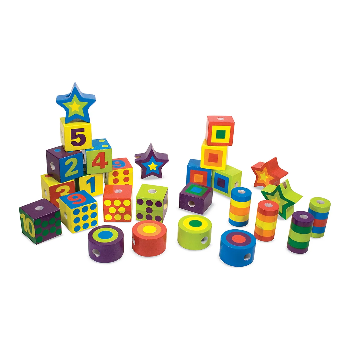 Melissa & Doug Lacing Beads rijgkralen 27-delig houten