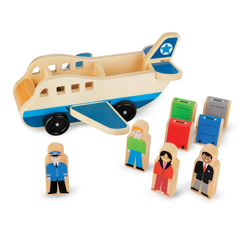 Melissa & Doug Wooden Airplane houten vliegtuig met figuren