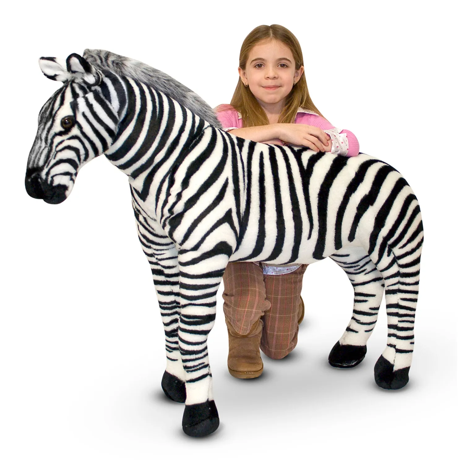 Melissa & Doug Zebra knuffel groot staand 76 cm