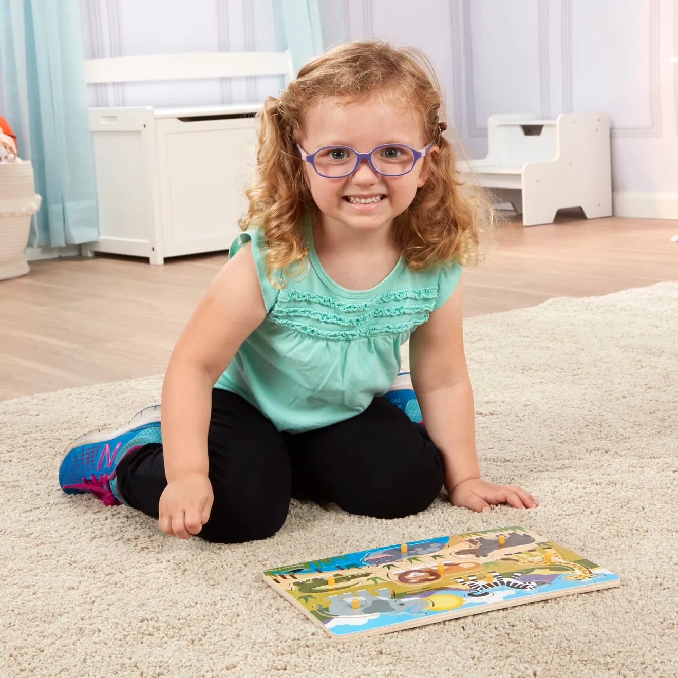 Melissa & Doug Safari noppenpuzzel hout 7 stukjes