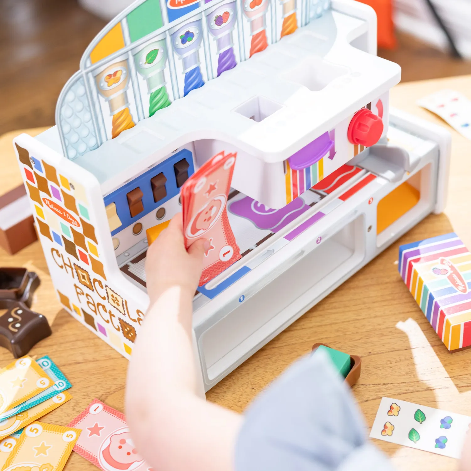 Melissa & Doug Wooden Chocolate Factory speelset chocolaatjes hout