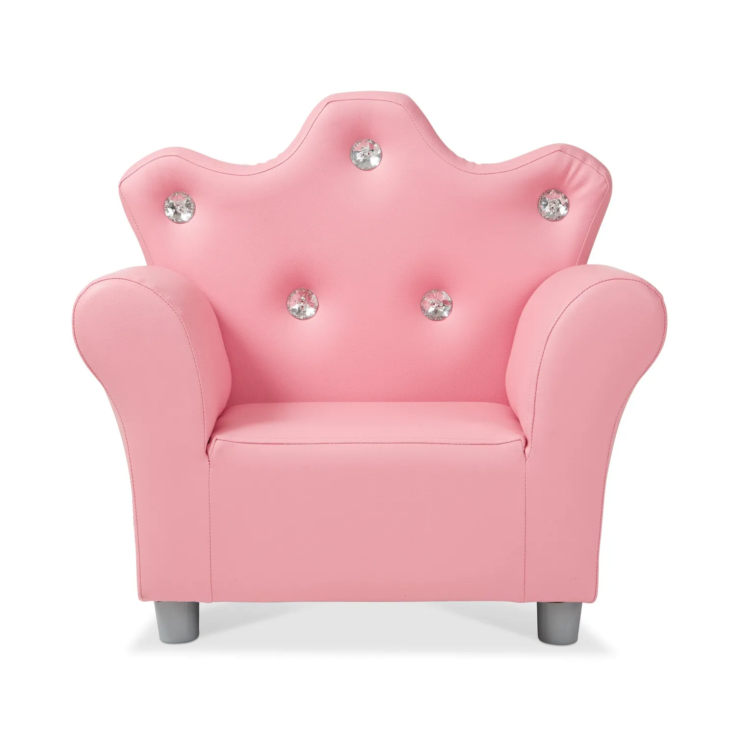 Melissa & Doug Crown kinderfauteuil roze kunstleer kroon