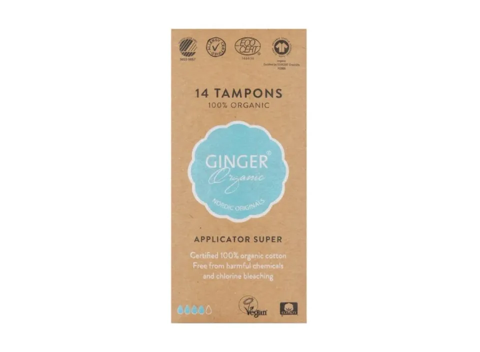 Ginger Organic Super tampons applicator 14 stuks katoen