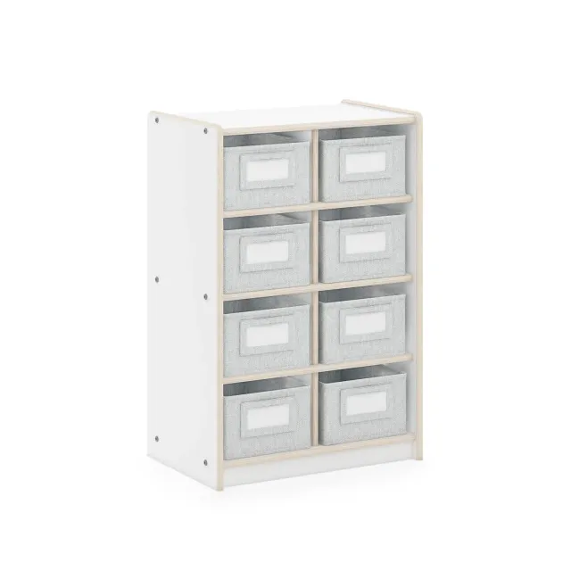 Guidecraft EdQ 8-vaks opbergkast wit 30 inch bakken