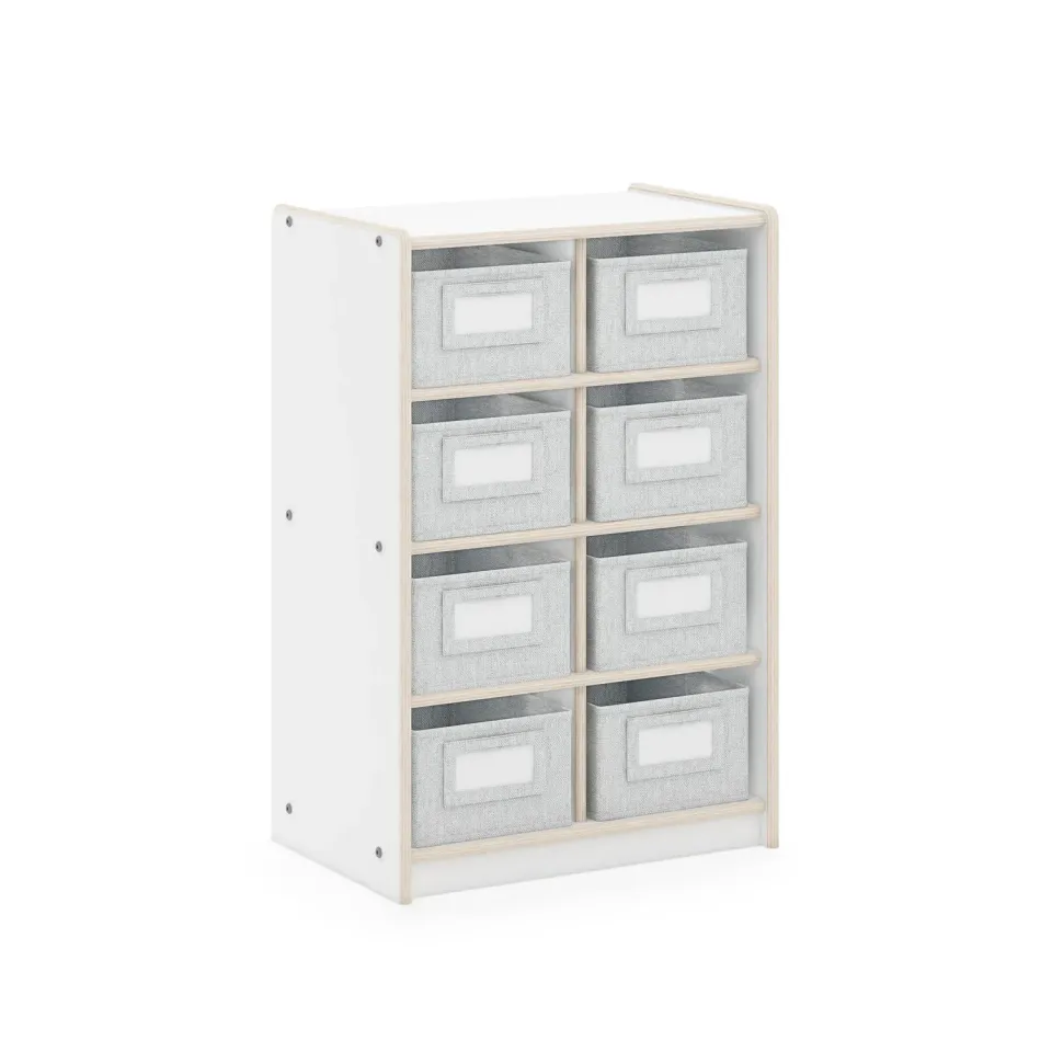 Guidecraft EdQ 8-vaks opbergkast wit 30 inch bakken