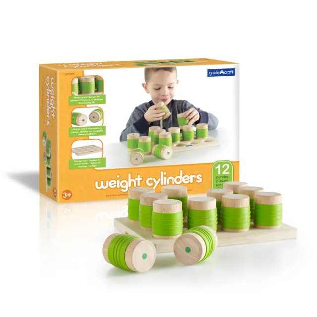 Guidecraft Weight Cylinders houten sorteerspeelgoed gewichten