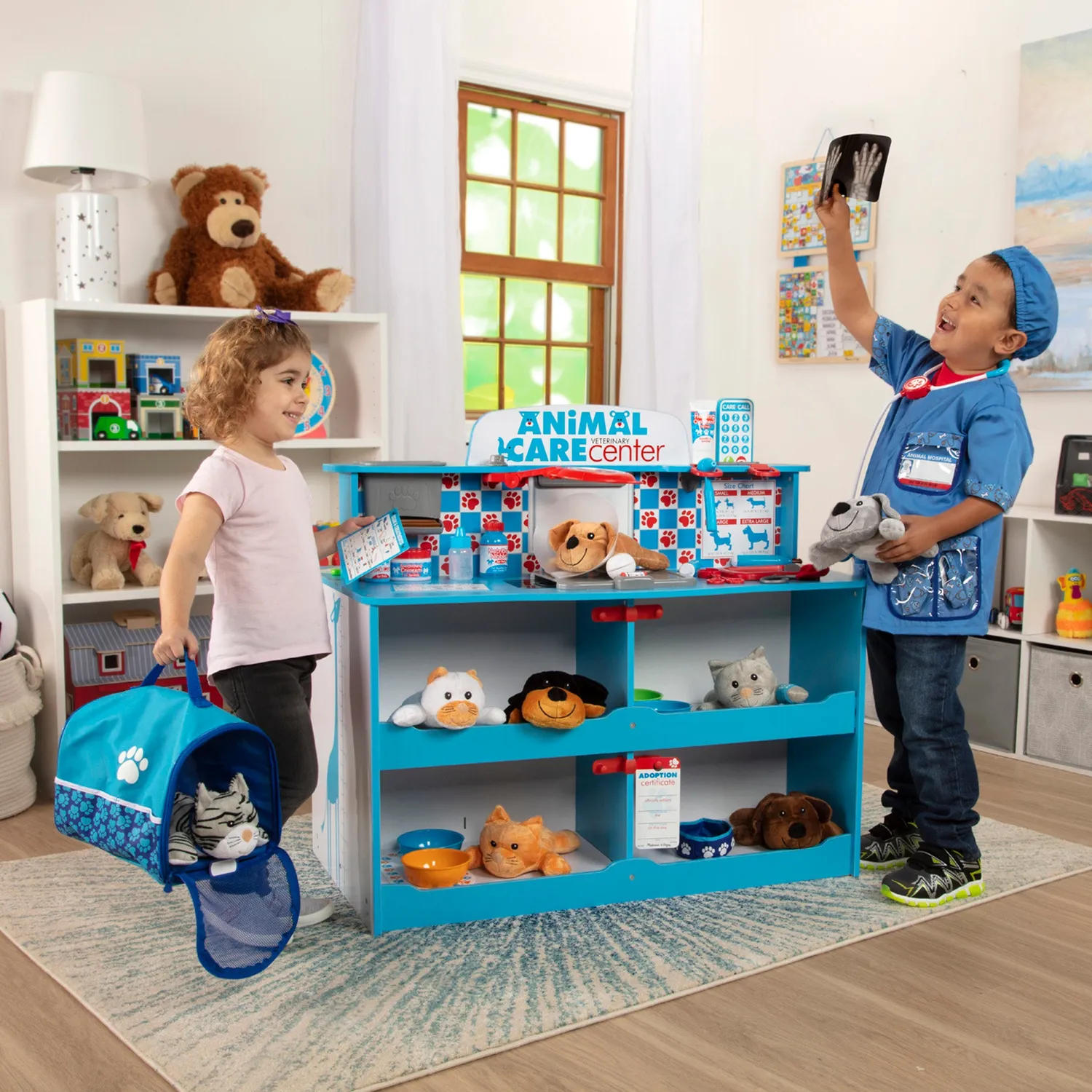Melissa & Doug Animal Care speelcentrum dierenarts hout