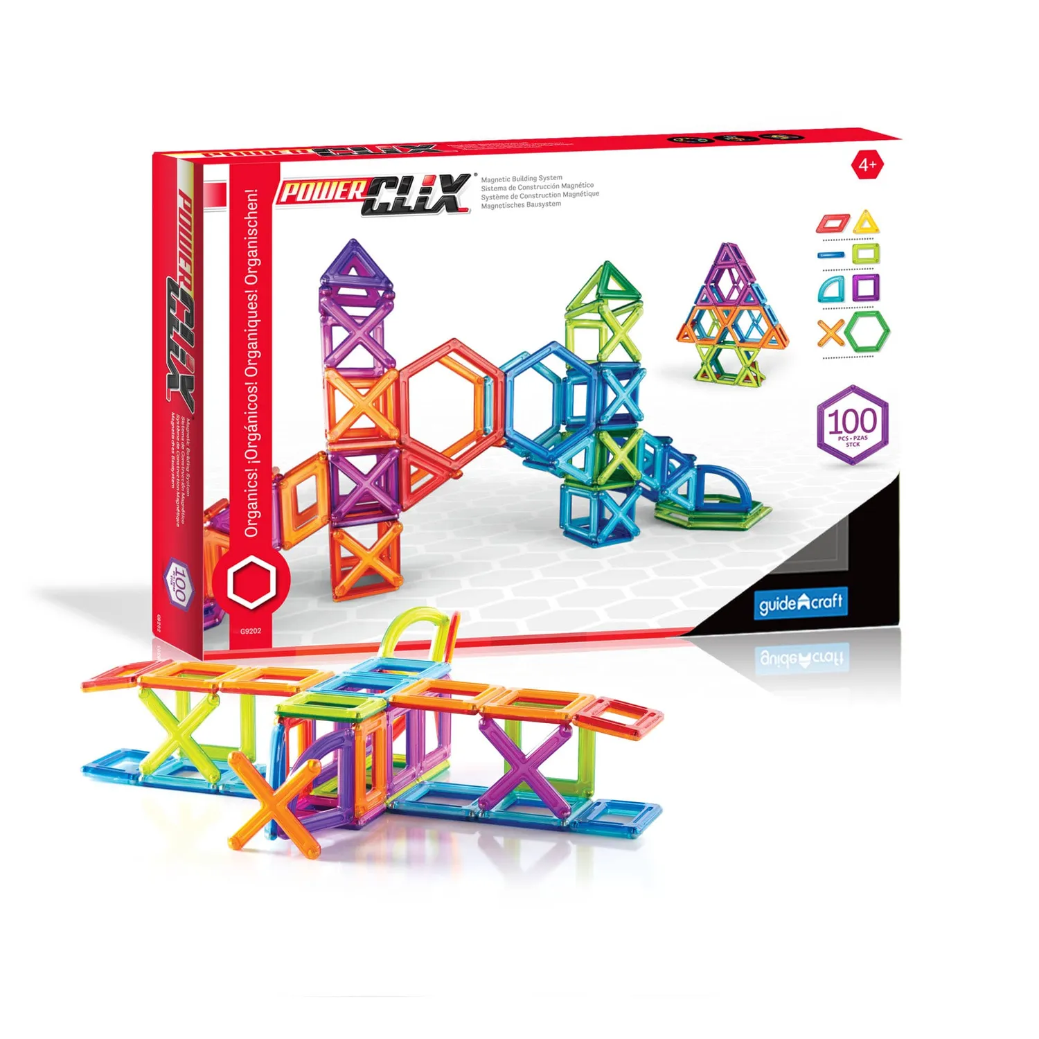 Guidecraft PowerClix Frames magnetische bouwset 26 stuks kleur