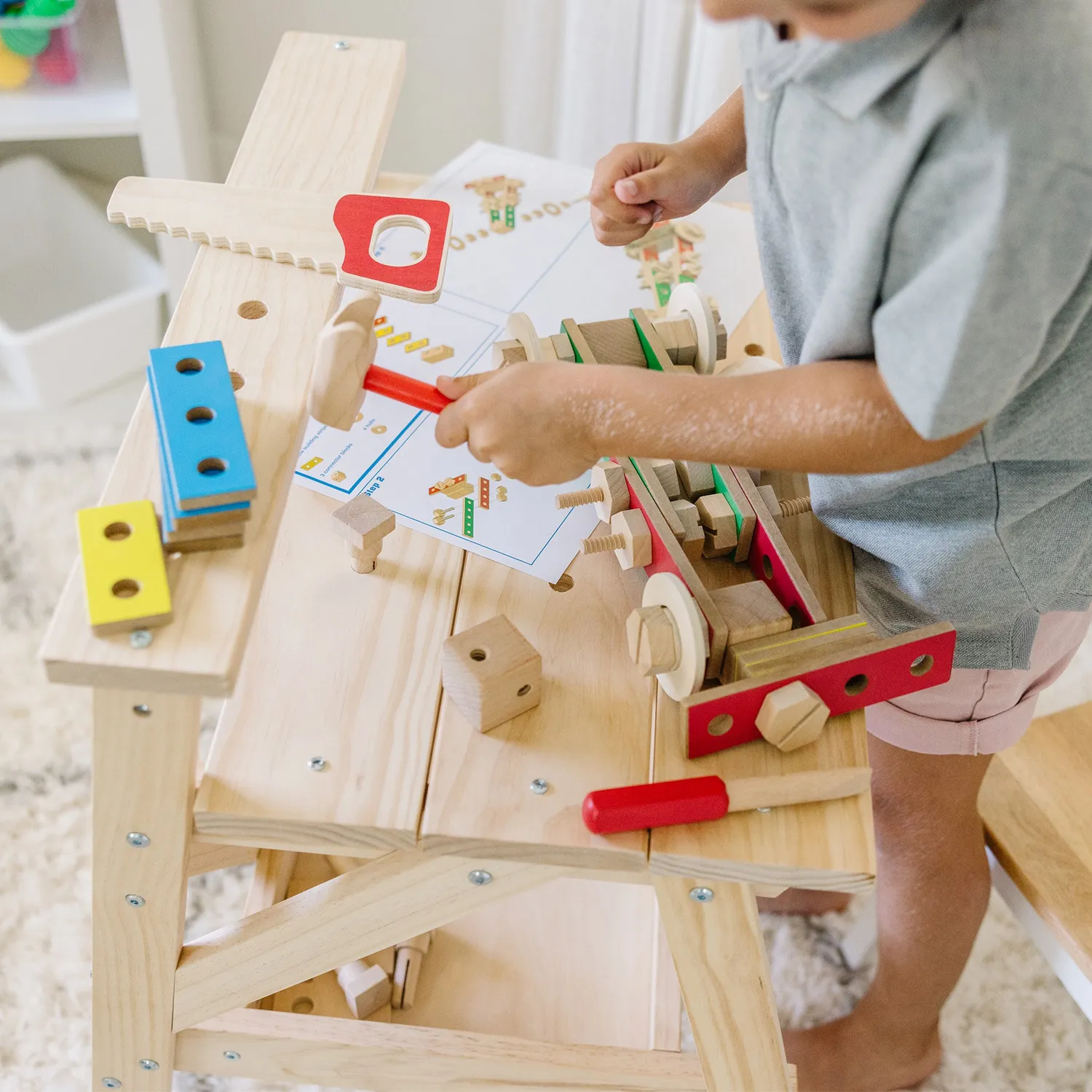 Melissa & Doug Wooden Project werkbank hout 55-delig