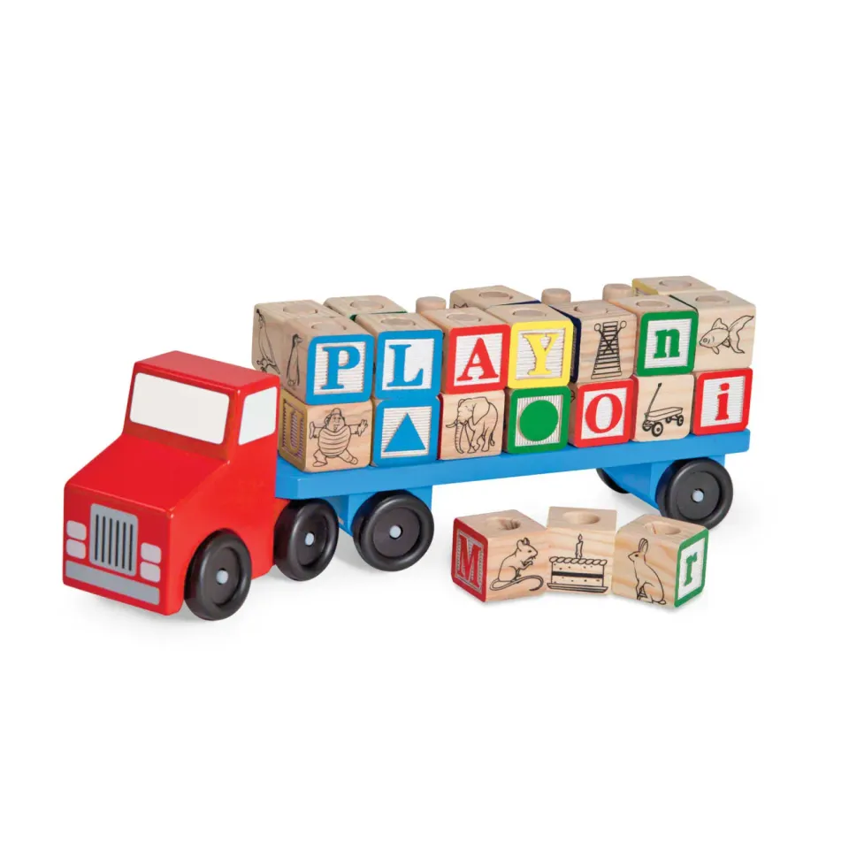 Melissa & Doug Alphabet Truck houten vrachtwagen letters