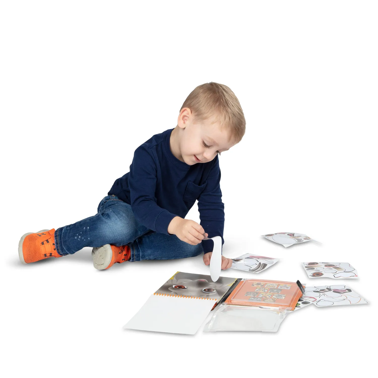Melissa & Doug Make-a-Face stickerboek 3-pack dieren