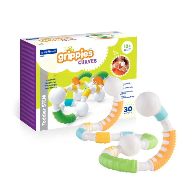 Guidecraft Grippies Curves magneetspeelgoed 20-delig zacht