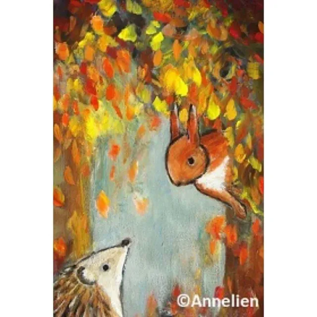 Ginger Fairy Annelien van Daalen Herfstbos ansichtkaart 105x148