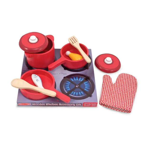 Melissa & Doug Wooden Kitchen Accessory Play Set 8-delig hout