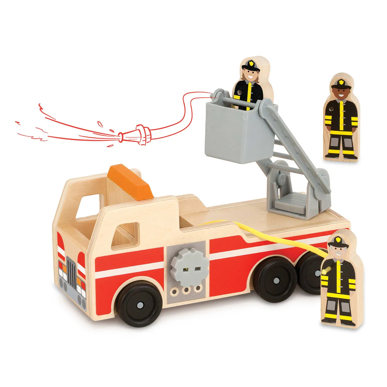 Melissa & Doug Classic Wooden Fire Truck brandweerauto hout