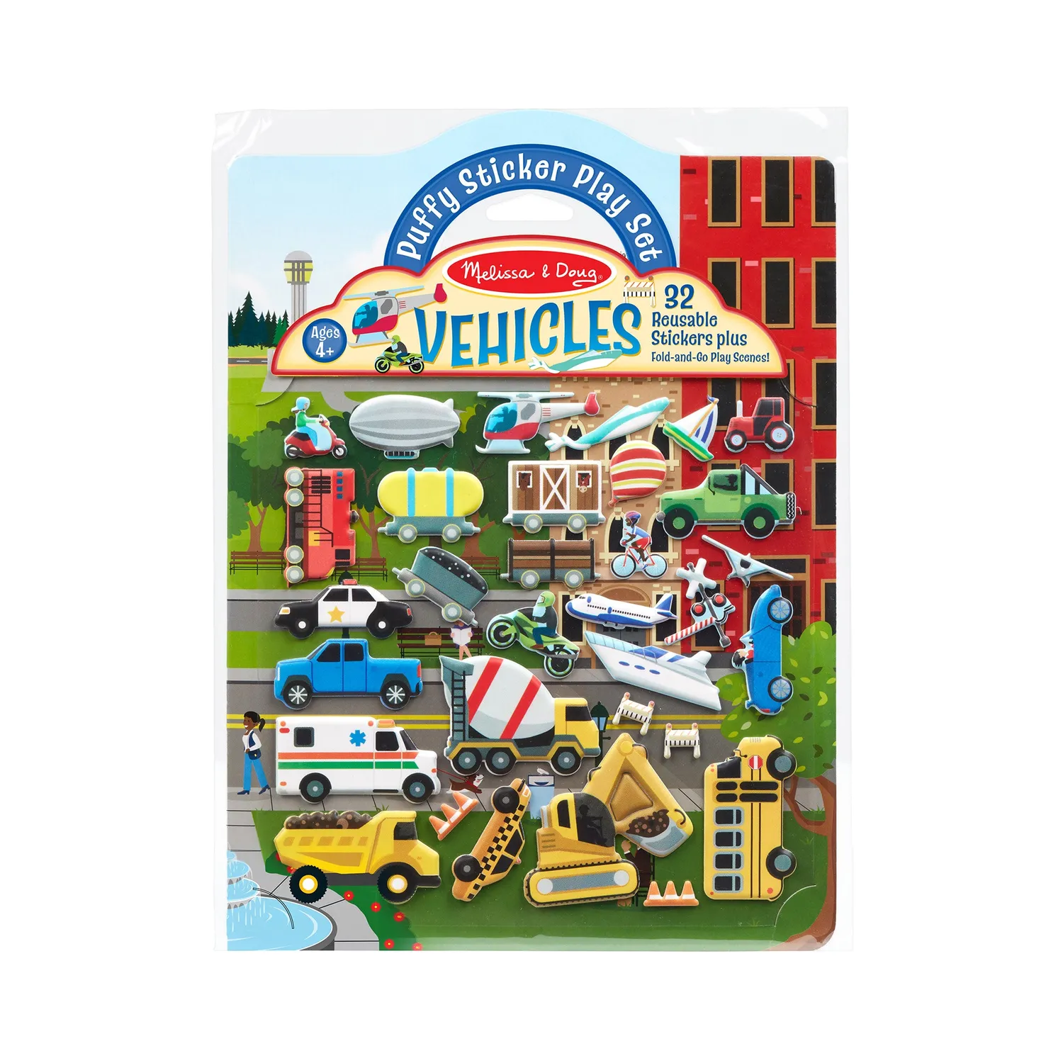 Melissa & Doug Puffy Sticker Play Set Vehicles stickers herbruikbaar