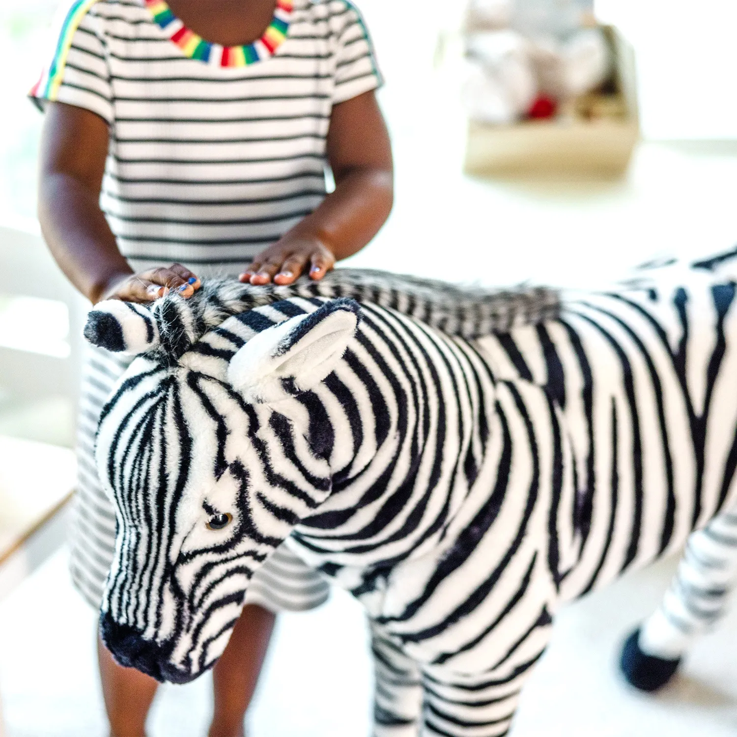 Melissa & Doug Zebra knuffel groot staand 76 cm