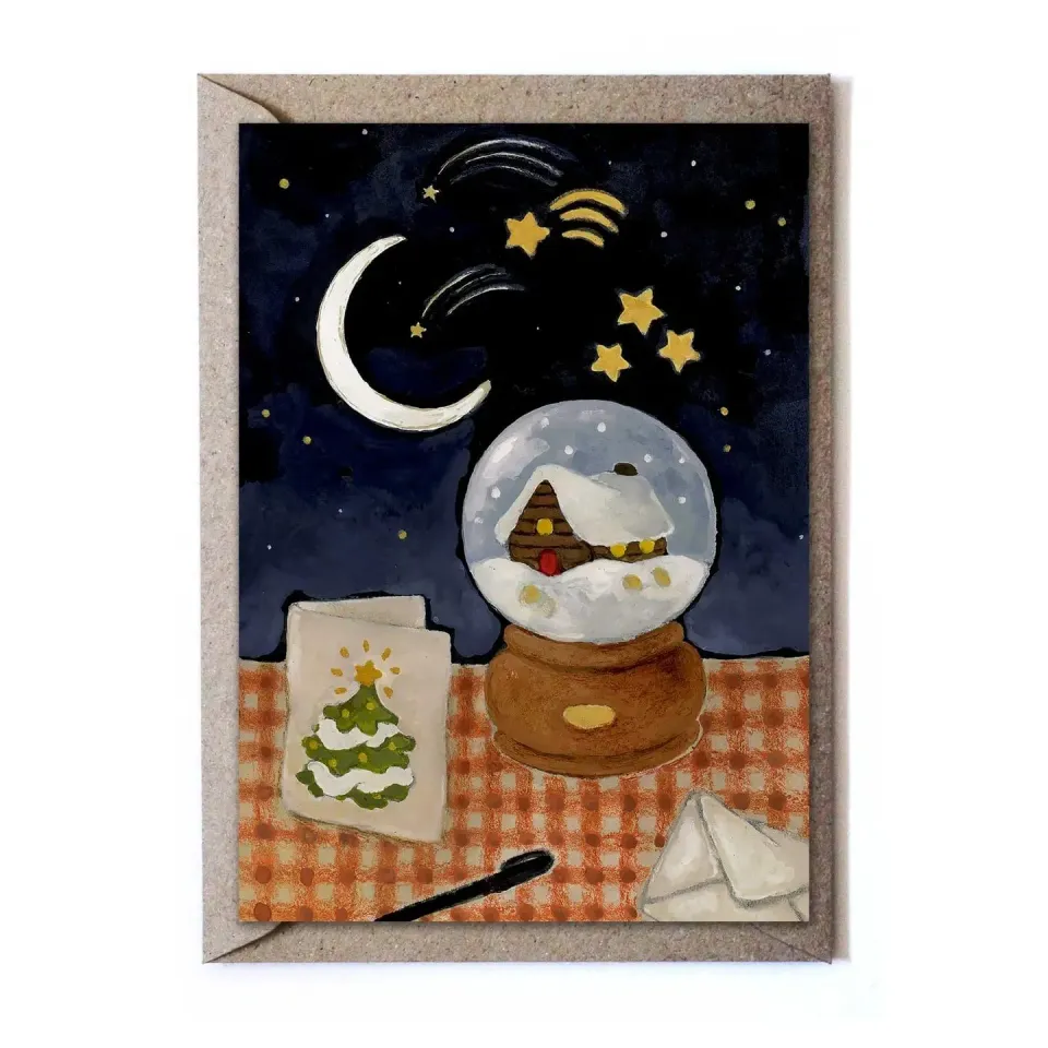 Ginger Fairy Warm wishes kaart naturel met envelop