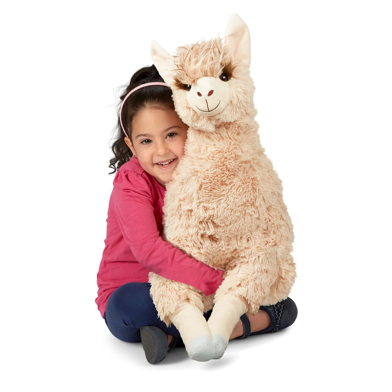 Melissa & Doug Jumbo Llama knuffel groot 66 cm beige