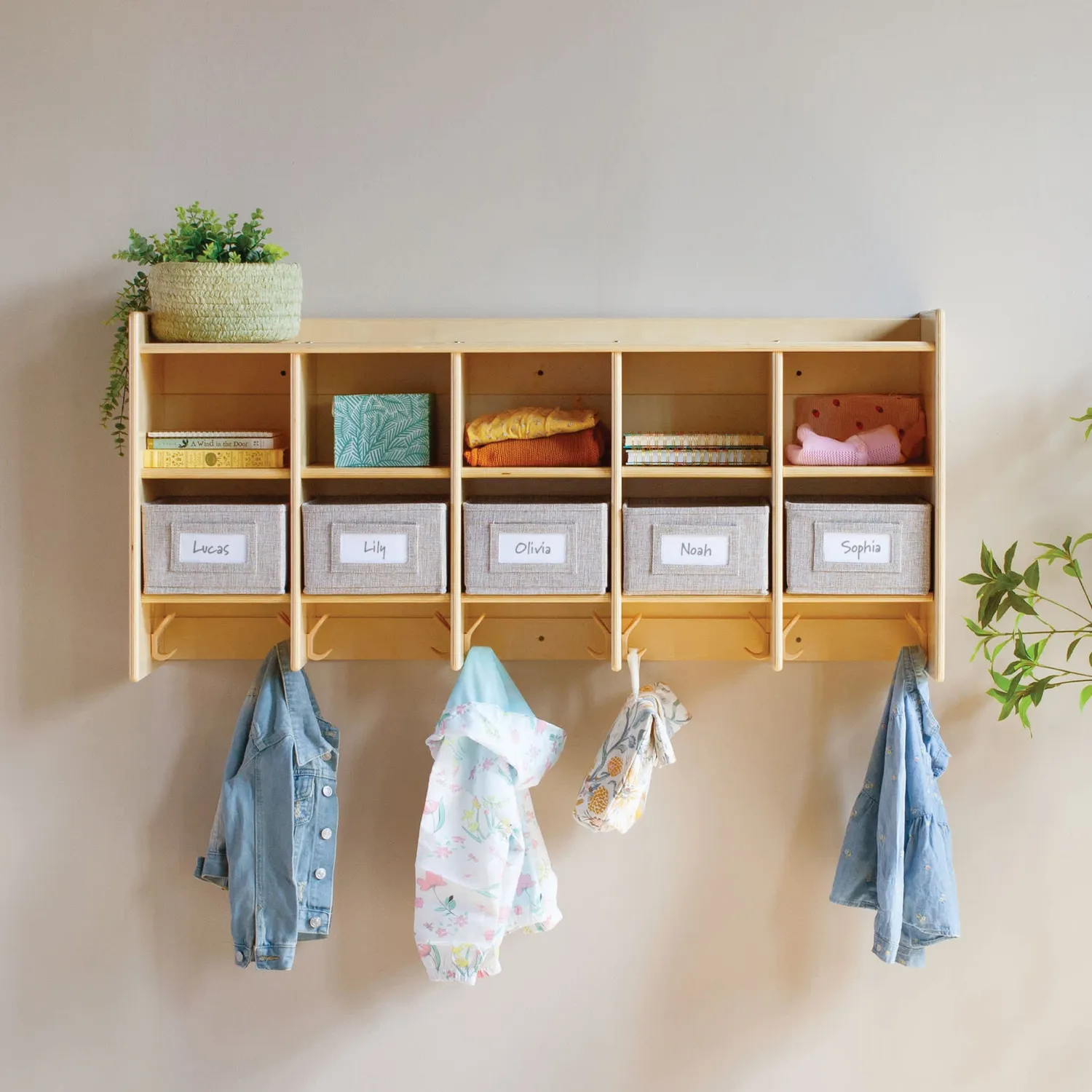 Guidecraft EdQ 10-Section wandlocker naturel houten
