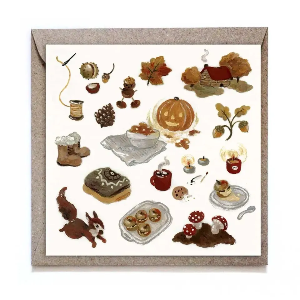 Ginger Fairy Seasonal Crafts vierkante wenskaart 12x12 met envelop