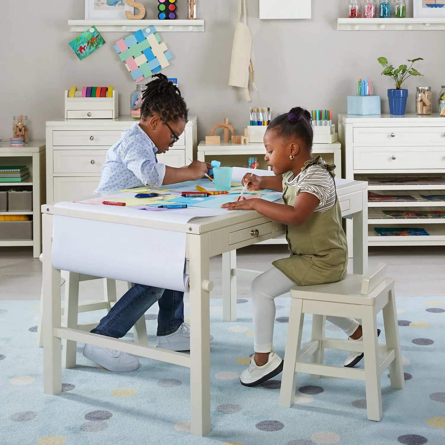 Guidecraft Martha Stewart tekentafel papierrol wit